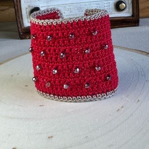 Handmade crochet beaded bracelet